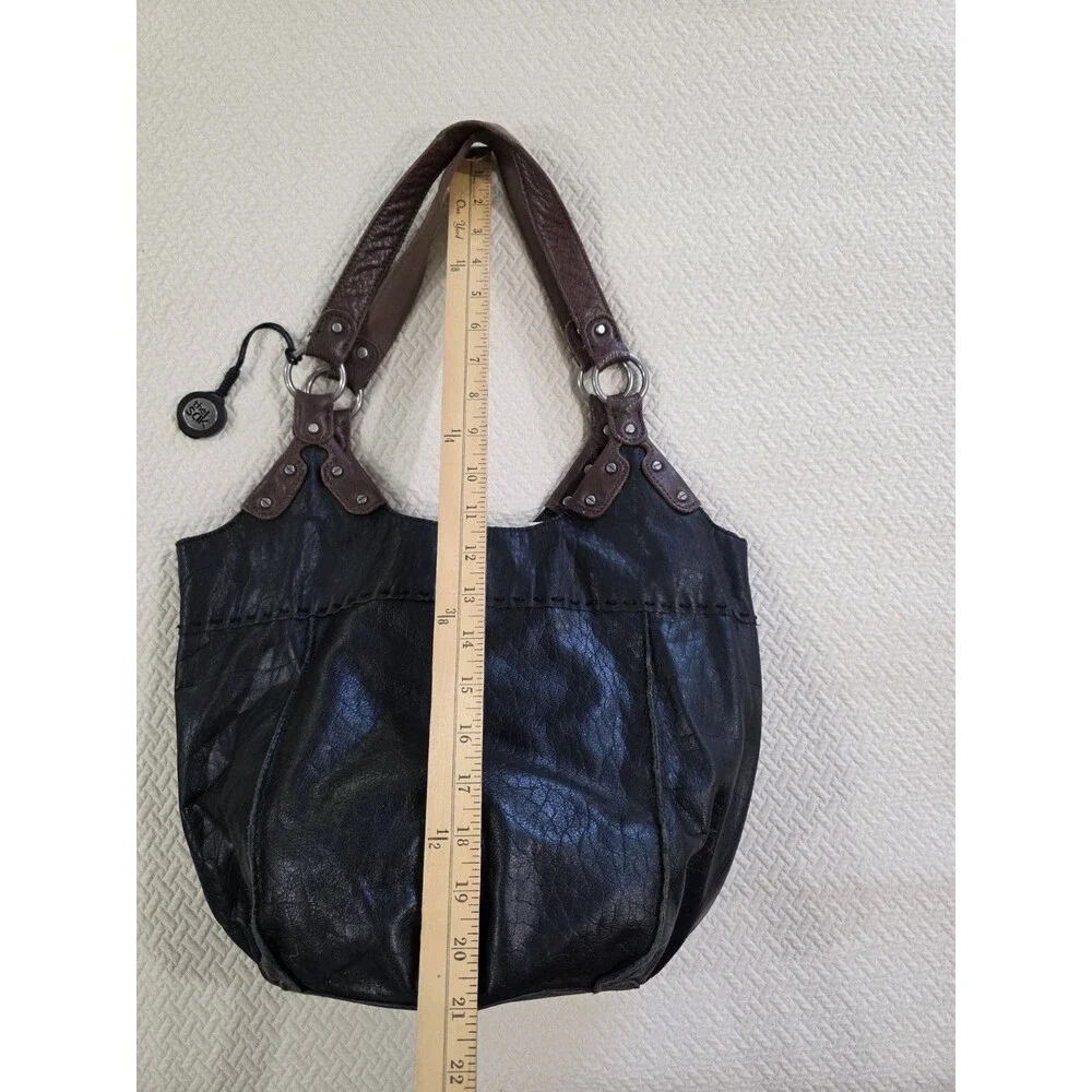 The Sak Indio Leather Hobo Bag Black Slouchy Boho Shoulder Purse